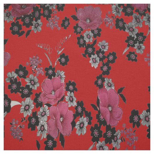 Elegante Chinese Bloem Print Stof (Swatch)