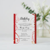 Elegante Chinese chrysanthemum verjaardagsuitnodig Briefkaart (Staand voorkant)