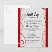 Elegante Chinese chrysanthemum verjaardagsuitnodig Briefkaart (Voorkant / Achterkant)