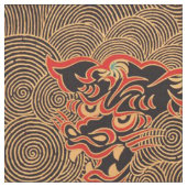 Elegante Chinese Dragon Print Stof (Close Up)