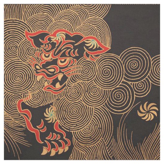 Elegante Chinese Dragon Print Stof (Swatch)