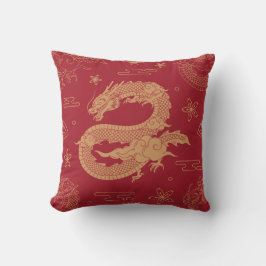 Elegante Chinese Dragon Velvet Effect Kussen