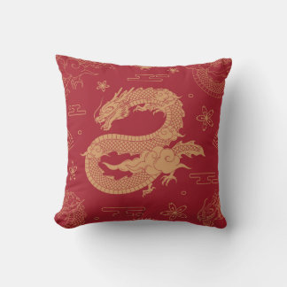 Elegante Chinese Dragon Velvet Effect Kussen