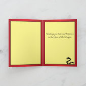 Elegante Chinese Nieuwjaar Dragon Gold Lanterns Feestdagen Kaart (Binnen)