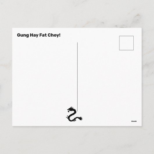 Elegante Chinese Nieuwjaar Dragon Gold Lanterns Feestdagenkaart (Achterkant)