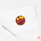 Elegante Chinese Nieuwjaar Dragon Gold Lanterns Ronde Sticker (Envelop)