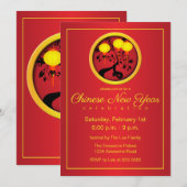 Elegante Chinese Nieuwjaar Slang Gouden Lantaarns Kaart (Voorkant / Achterkant)