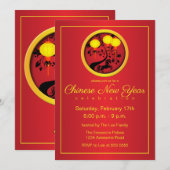 Elegante Chinese Nieuwjaars Paard Gouden Lantaarns Kaart (Voorkant / Achterkant)