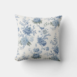 Elegante Chinoiserie Blauw Toile Kussen