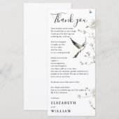 Elegante Chinoiserie Bloemen bruiloft Dank u kaart (Voorkant / Achterkant)