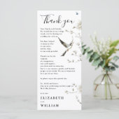 Elegante Chinoiserie Bloemen bruiloft Dank u kaart (Staand voorkant)