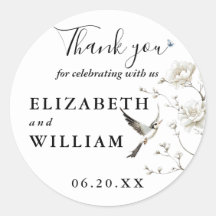 Elegante Chinoiserie Bloemen bruiloft Dank u