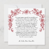  Elegante Chinoiserie Bloemen Hart Huwelijk Bedankkaart (Achterkant)