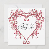  Elegante Chinoiserie Bloemen Hart Huwelijk Bedankkaart (Voorkant)