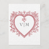  Elegante Chinoiserie Bloemen Hart Huwelijk Informatiekaartje (Achterkant)