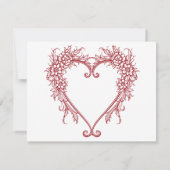 Elegante Chinoiserie Bloemen Hart Huwelijk RSVP Kaartje (Achterkant)