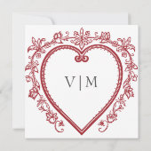  Elegante Chinoiserie Bloemen Hart Huwelijk Save The Date (Achterkant)