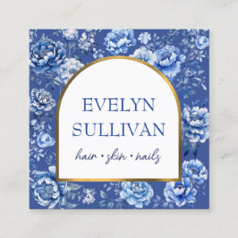 Elegante chinoiserie bloemen vierkante visitekaartje