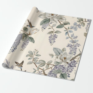 Elegante Chinoiserie Bloemen & Vogels Cadeaupapier