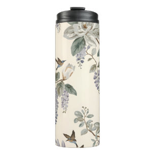 Elegante Chinoiserie Bloemen & Vogels Thermosbeker