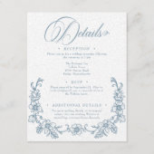  Elegante Chinoiserie Blue Heart Wedding Informatiekaartje (Voorkant)