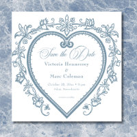 Elegante Chinoiserie Blue Heart Wedding