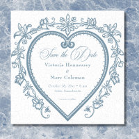  Elegante Chinoiserie Blue Heart Wedding
