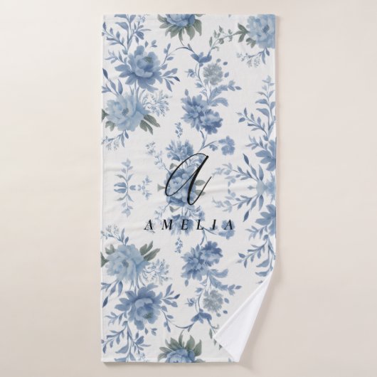 Elegante Chinoiserie Blue Toile Badhanddoek (Badhanddoek)
