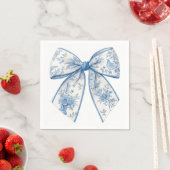 Elegante Chinoiserie Blue & White Bow Home Accesso Servet (Insitu)
