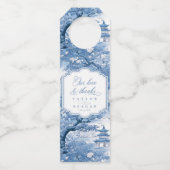 Elegante Chinoiserie bruiloft Bedankt ID1094 Flessenhanger (Voorkant)