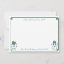 Elegante Chinoiserie Christmas Baby shower Foto Bedankkaart