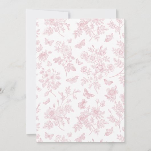  Elegante Chinoiserie Floral Baby shower Kaart (Achterkant)