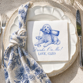 Elegante Chinoiserie Golden Doodle Huwelijk Servet