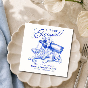 Elegante Chinoiserie Golden Retriever Verlovingsfe Servet