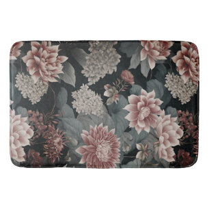 Elegante Chinoiserie Grijs Raspberry Bloemen Badmat