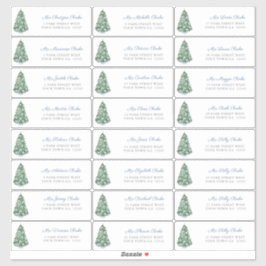 Elegante Chinoiserie Kerstboom Adresetiketten Sticker