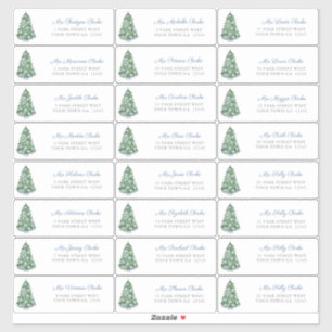 Elegante Chinoiserie Kerstboom Adresetiketten Sticker