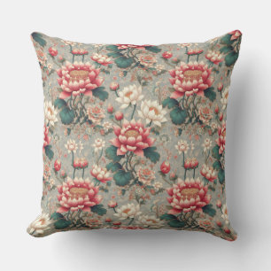 Elegante Chinoiserie Lotus Kussen