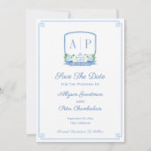 Elegante Chinoiserie Monogram bruiloft Save The Date (Voorkant)