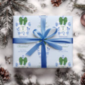 Elegante Chinoiserie Monogram Vrolijk Kerstfeest Cadeaupapier