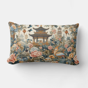 Elegante Chinoiserie Pagoda Aziatisch Schilderacht Kussen