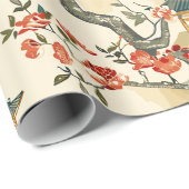 Elegante Chinoiserie - Pagodes, Bloesems en Vogels Cadeaupapier (Rol Hoek)