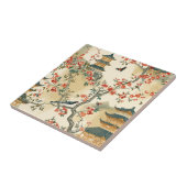 Elegante Chinoiserie - Pagodes, Bloesems en Vogels Tegeltje (Zijkant)