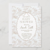 Elegante Chinoiserie Toile de Jouy baby shower Kaart (Voorkant)