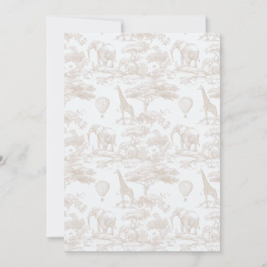 Elegante Chinoiserie Toile de Jouy baby shower Kaart (Achterkant)