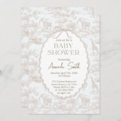Elegante Chinoiserie Toile de Jouy baby shower Kaart (Voorkant / Achterkant)