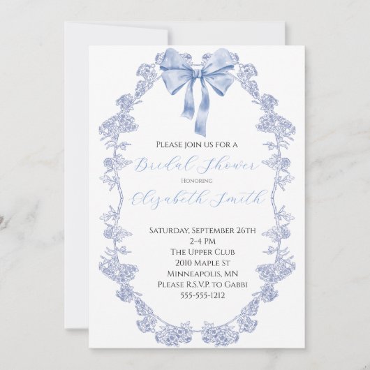 Elegante Chinoiserie uitnodiging met boog (Voorkant)