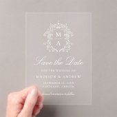 Elegante Chinoiserie Wedding Save the Date Acryl Uitnodigingen (Insitu (Draagbaar))