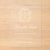 Elegante Chinoiserie Wedding Save the Date Acryl Uitnodigingen (Voorkant)