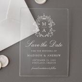 Elegante Chinoiserie Wedding Save the Date Acryl Uitnodigingen